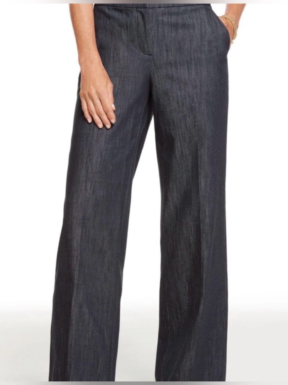 NEW Talbots Greenwich Refined Denim Wide Leg Pants